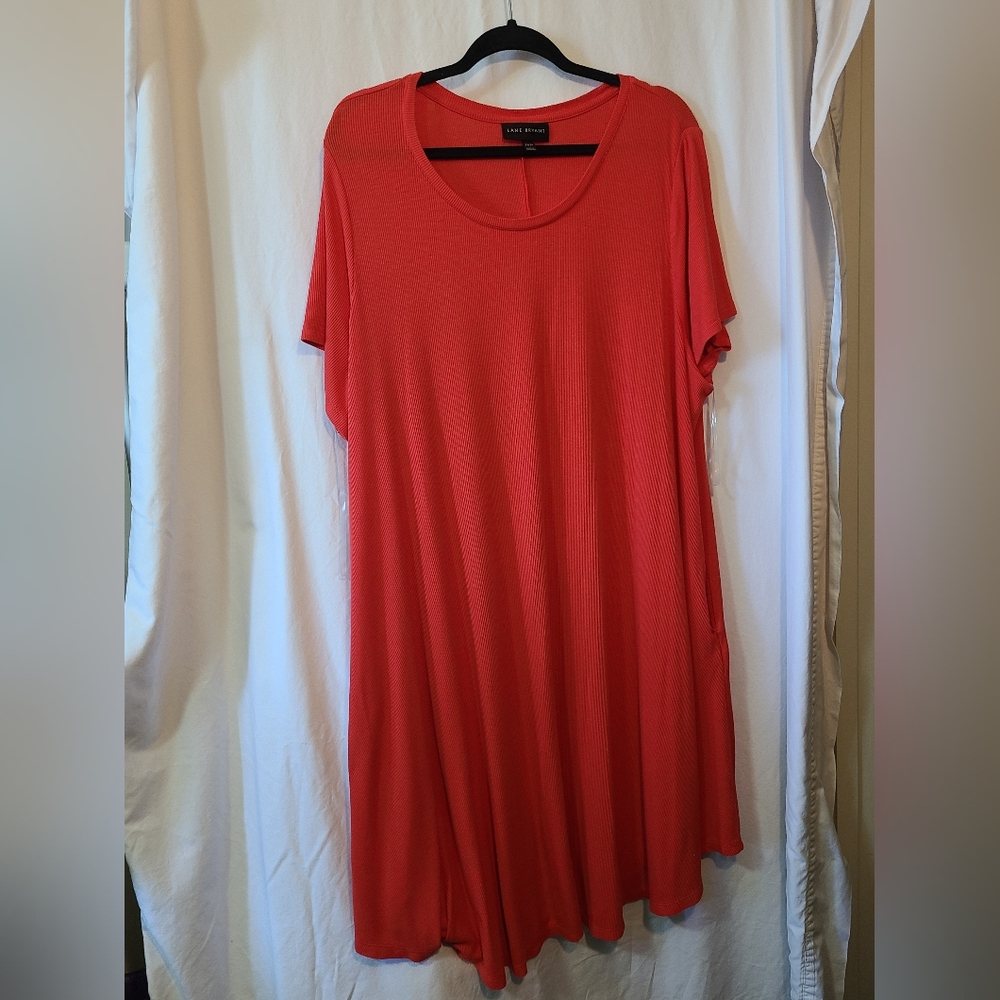 Lane Bryant 22/24 Firey Red t-shirt dress